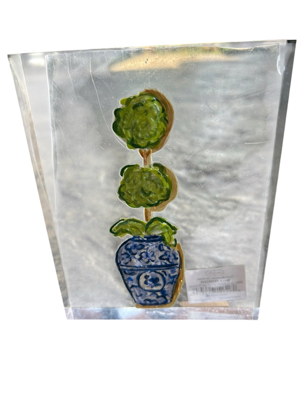 Mud Pie Topiary Acrylic Shelf Sitter Home Decor NWT Blue Green